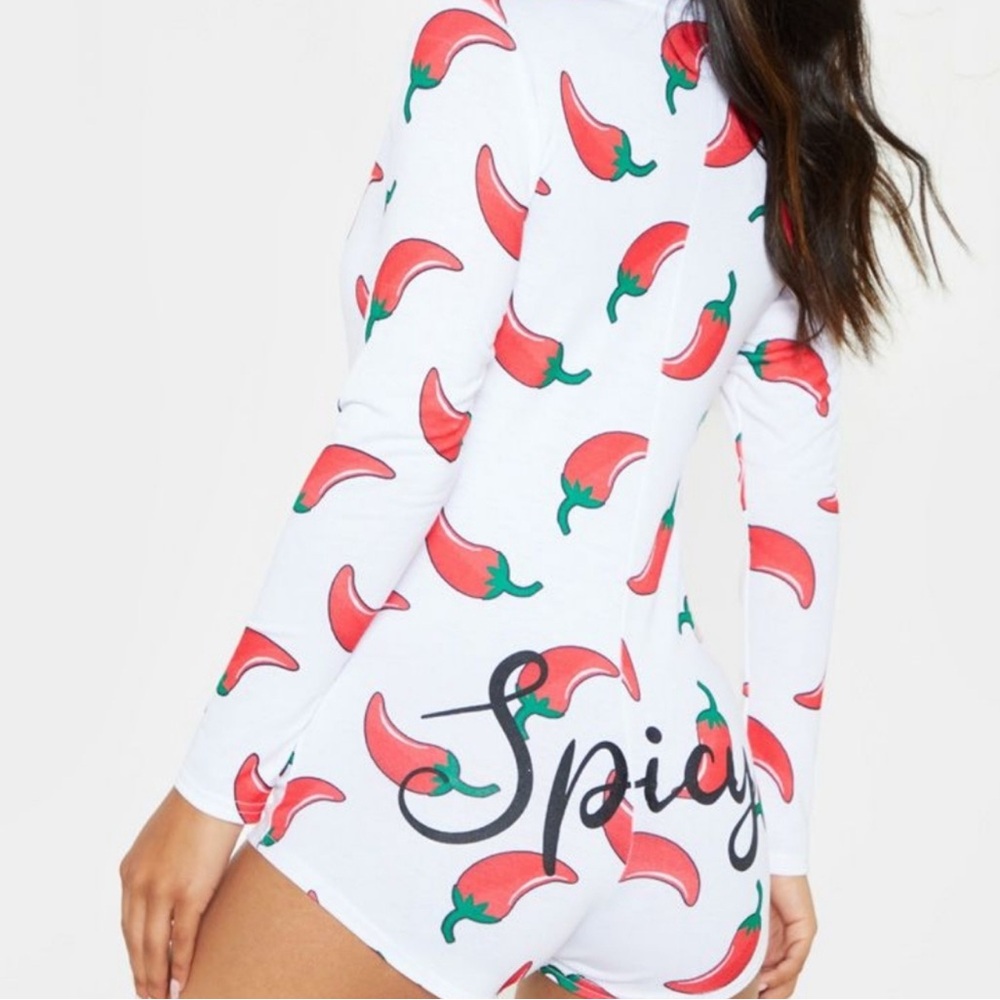 Spicy Chili Pepper Print Bodysuit